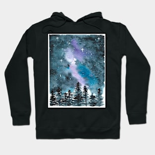 Watercolour Galaxy Forest Hoodie